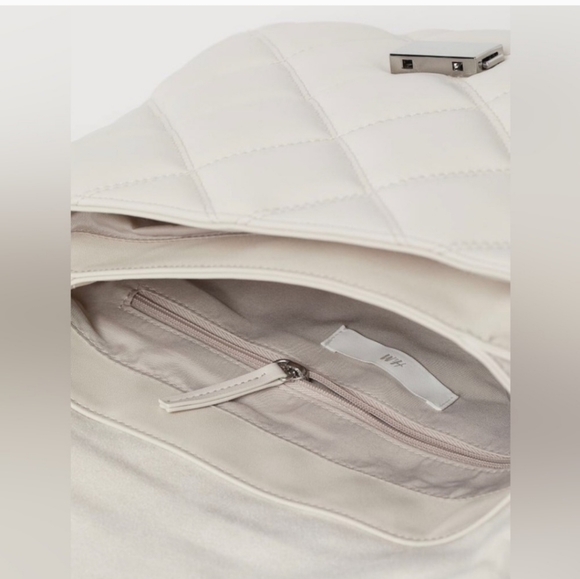 H&M Quilted Shoulder Bag Woman Beich - Picture 3 of 5